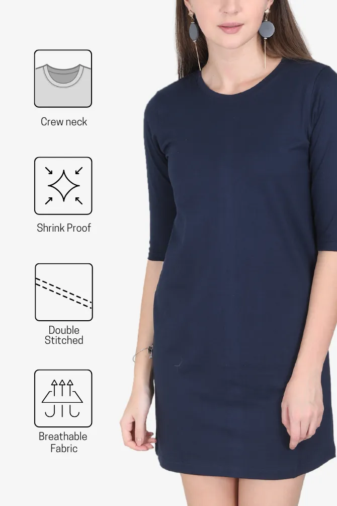 Navy Blue T-shirt Dress for women