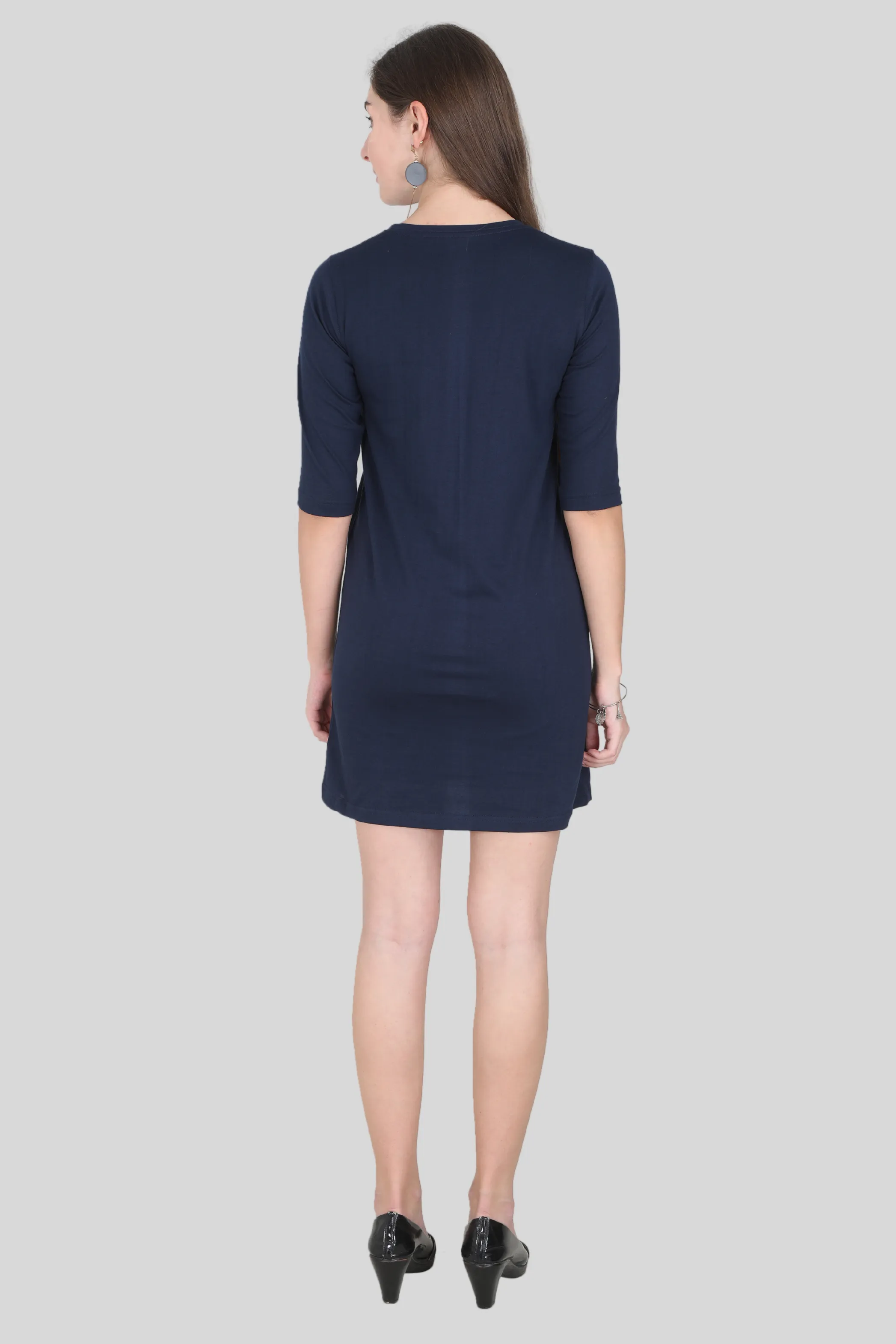 Navy Blue T-shirt Dress for women
