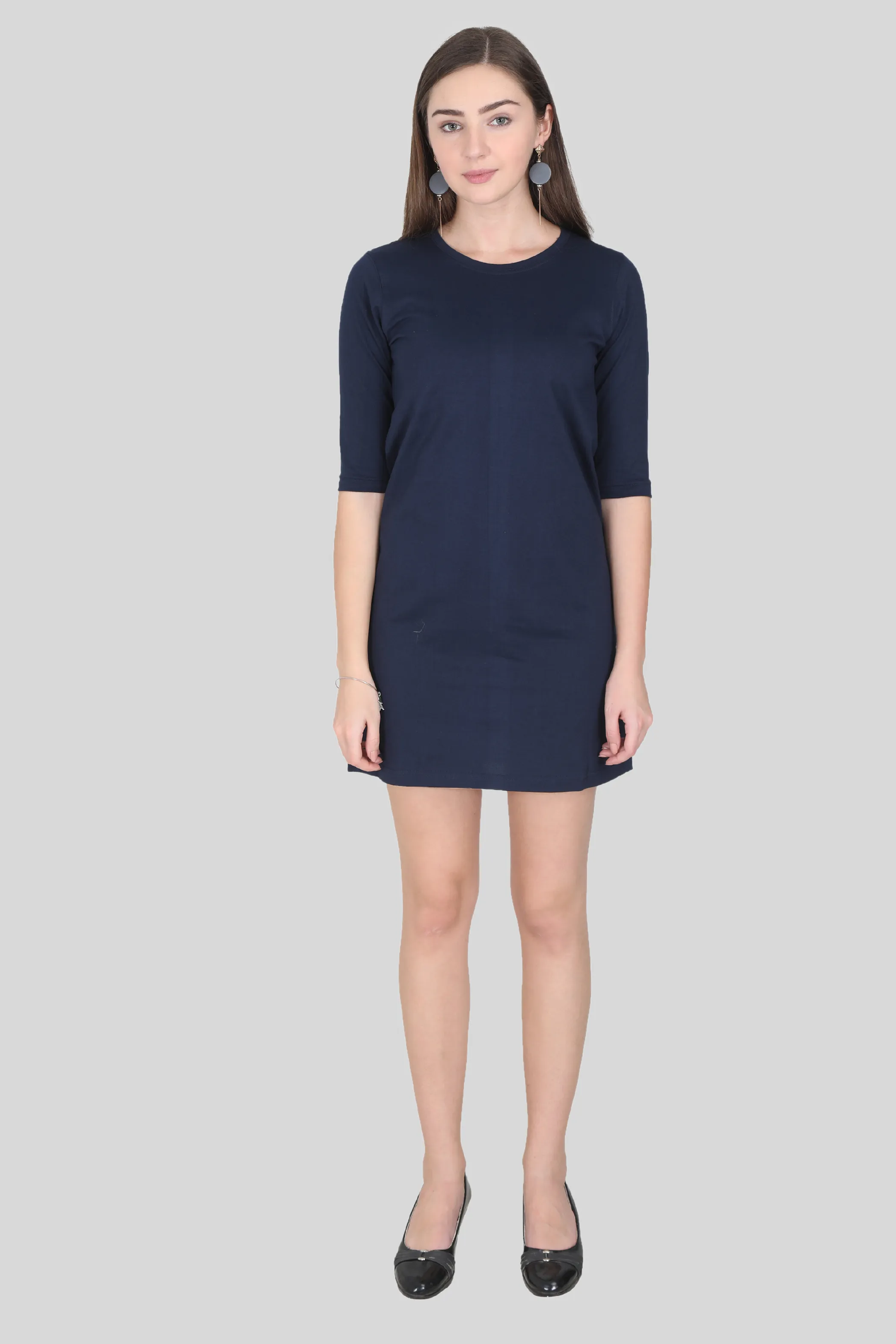Navy Blue T-shirt Dress for women