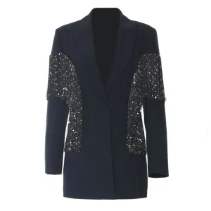 Navy Blue Tasseled Personalized Banquet Small Suit Jacket