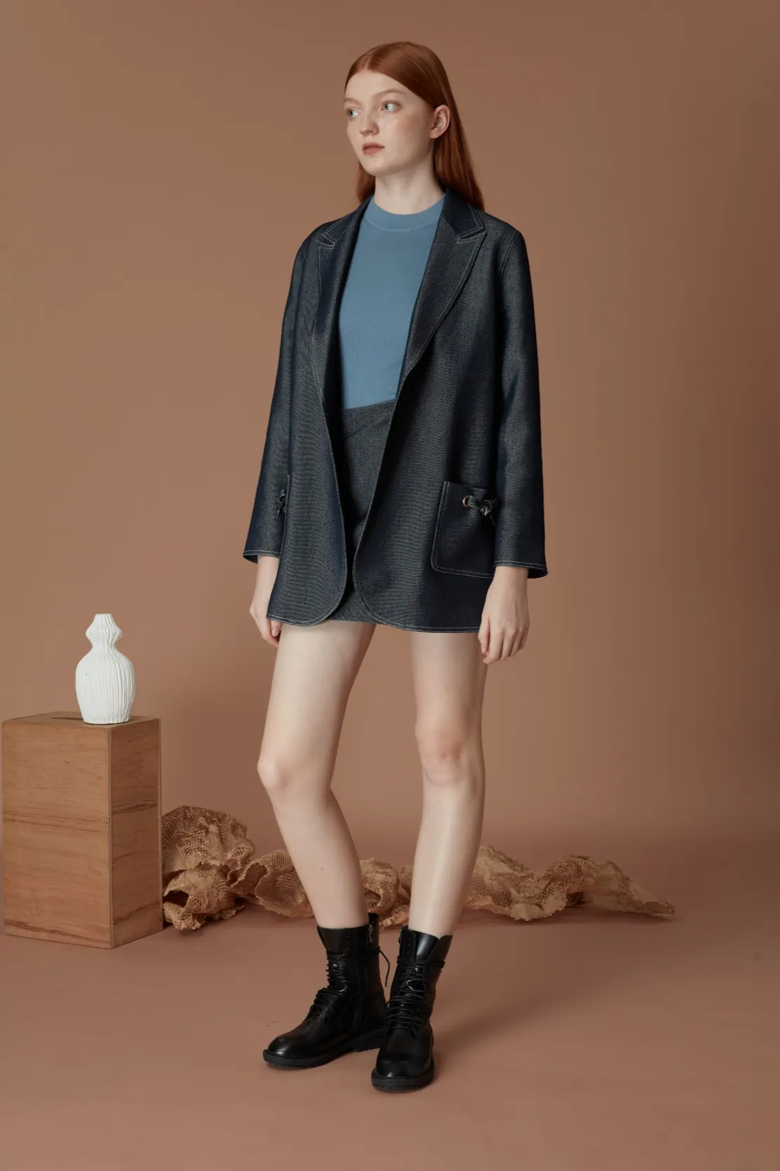 Navy Bow Blazer