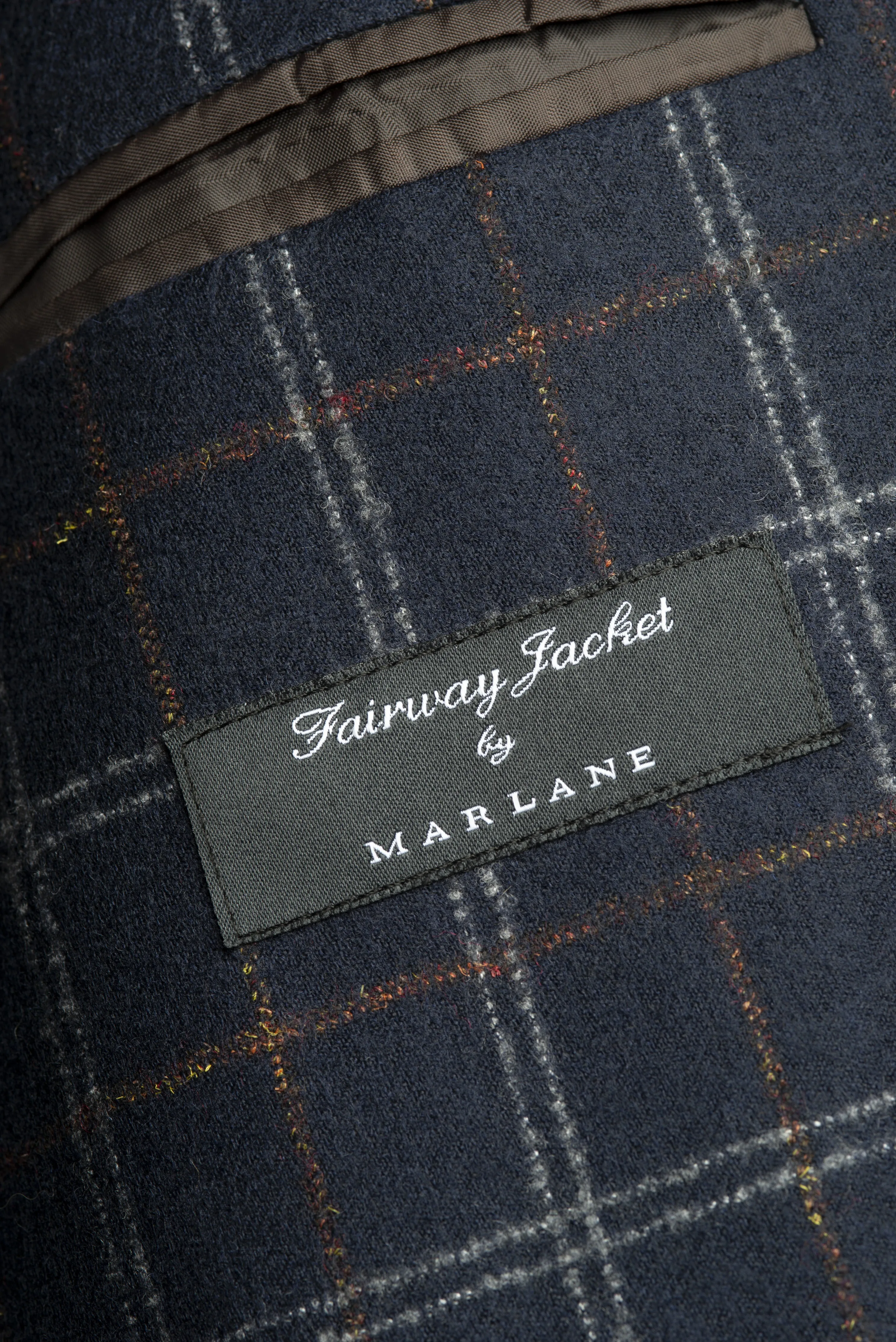 Navy Rainbow Windowpane Wool Blazer by Marlane