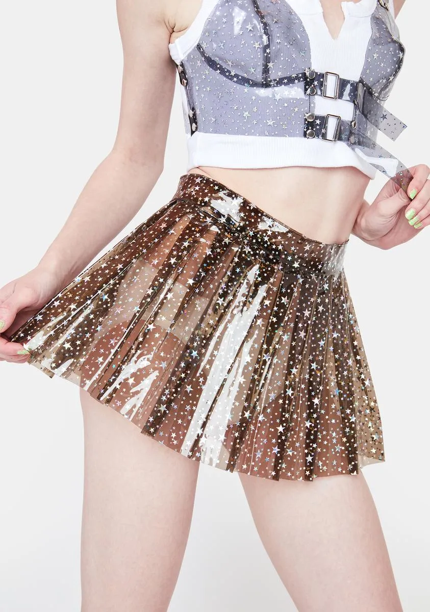 Night Chasing Starlight Vinyl Skirt