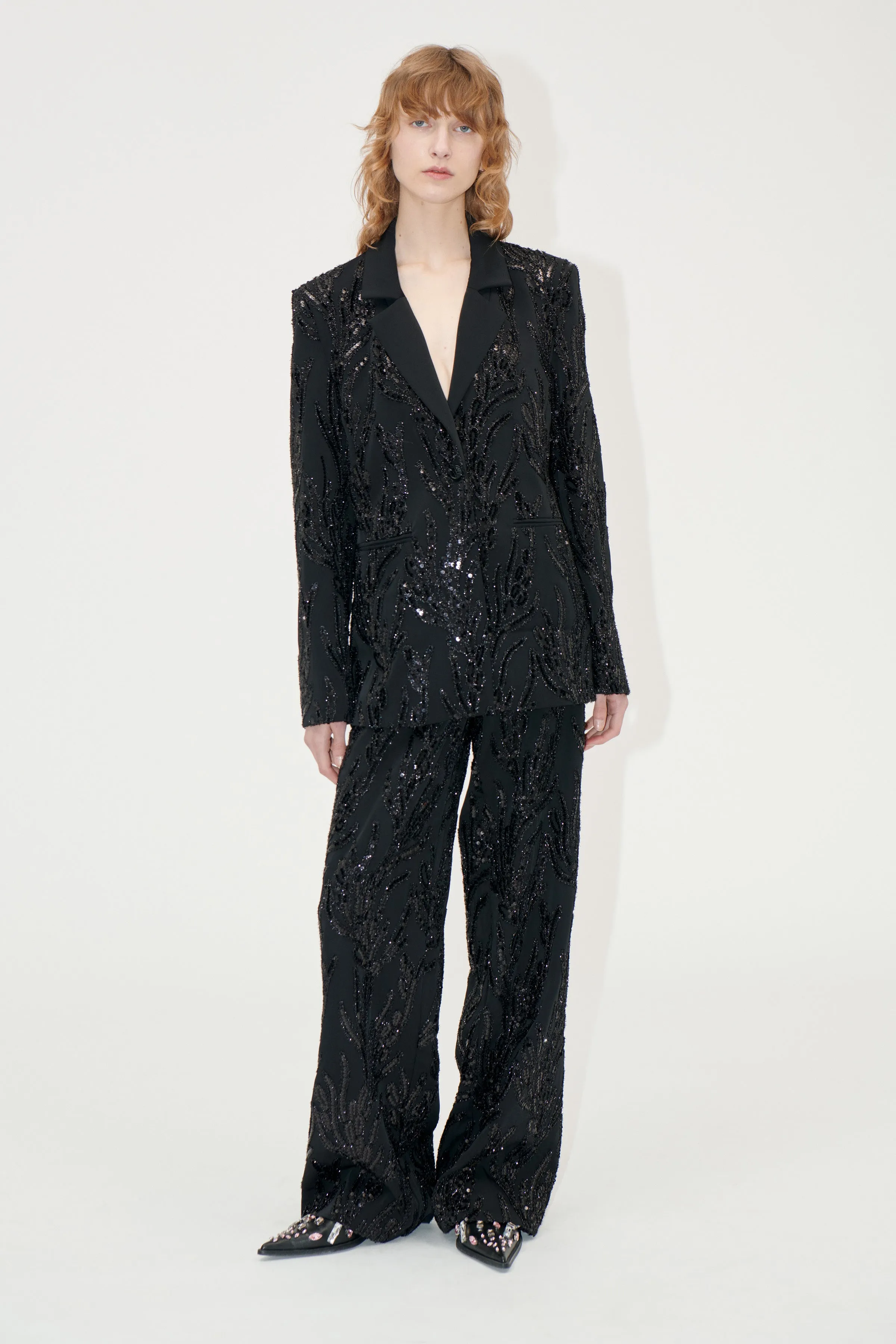 No Waistband Long Pants - Abstract Embellishment