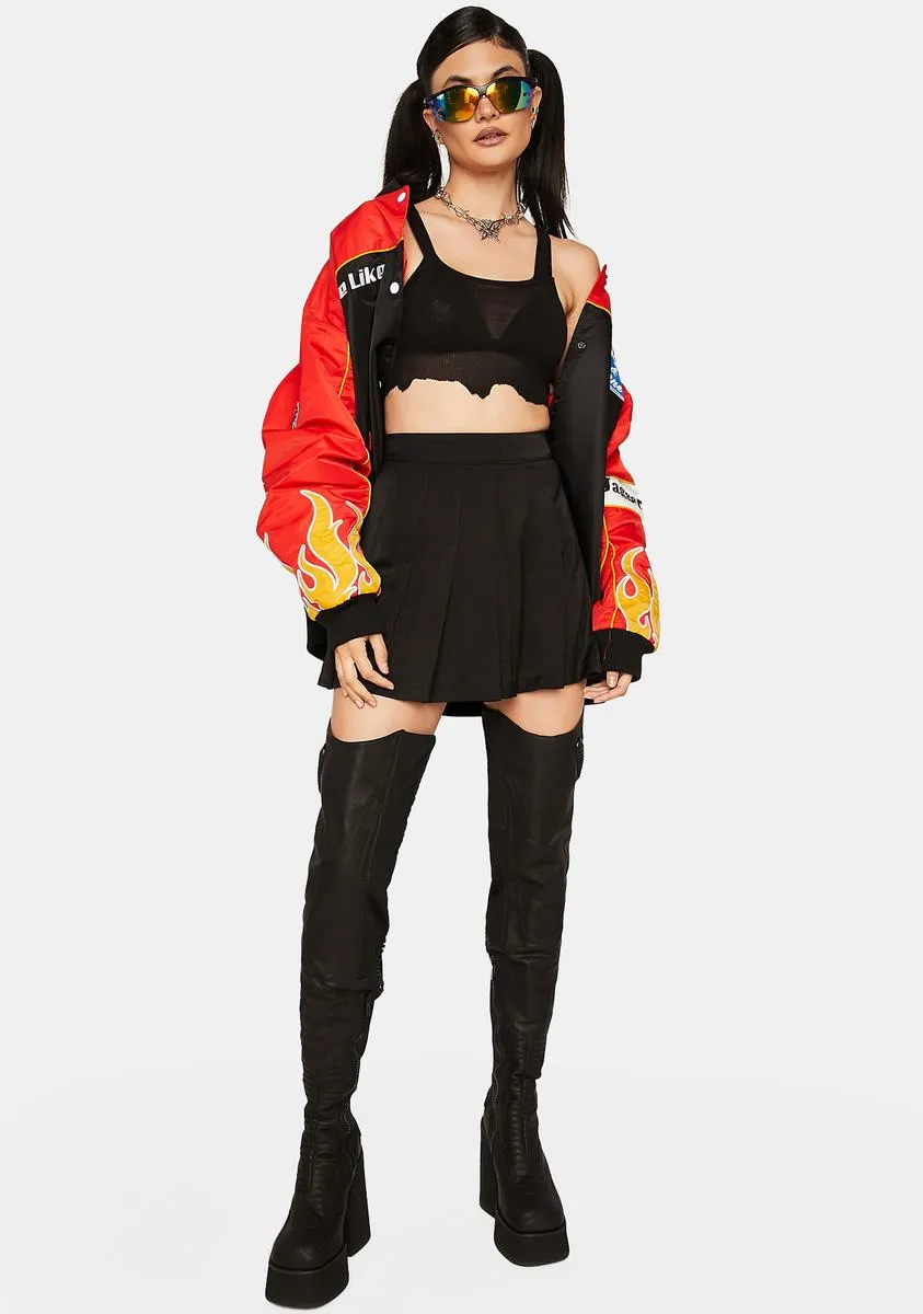 Noir You'd Be Surprised Pleated Skirt