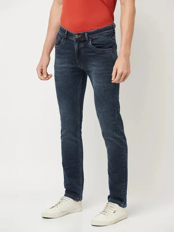 Octave Men Navy Blue Cotton Light Fade Jeans