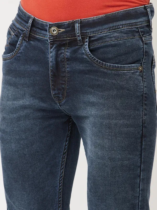 Octave Men Navy Blue Cotton Light Fade Jeans