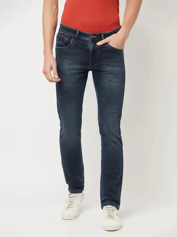 Octave Men Navy Blue Cotton Light Fade Jeans