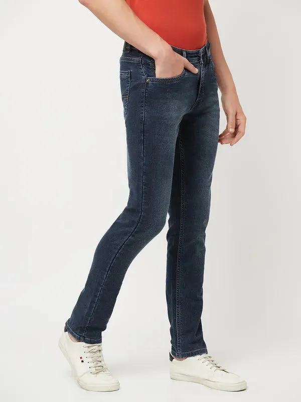 Octave Men Navy Blue Cotton Light Fade Jeans