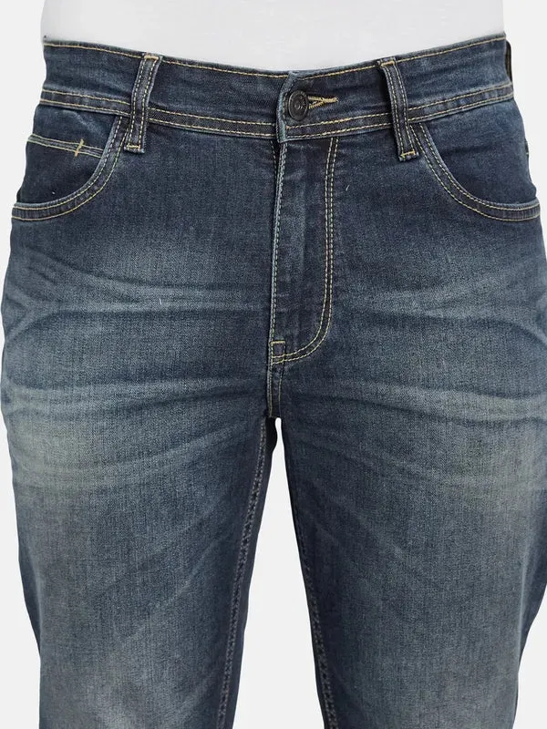 Octave Men Skinny Fit Mid-Rise Dark Shade Heavy Fade Cotton Clean Look Jeans