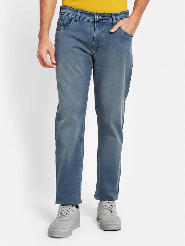 Octave Men Straight Fit Mid-Rise Heavy Fade Cotton Jeans