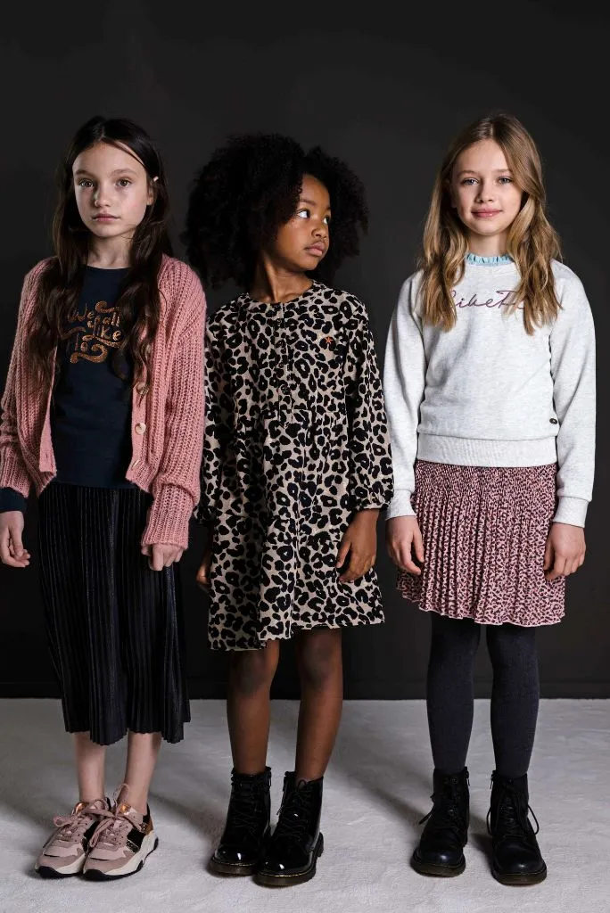 Old Pink Dot Print Pleated Skirt