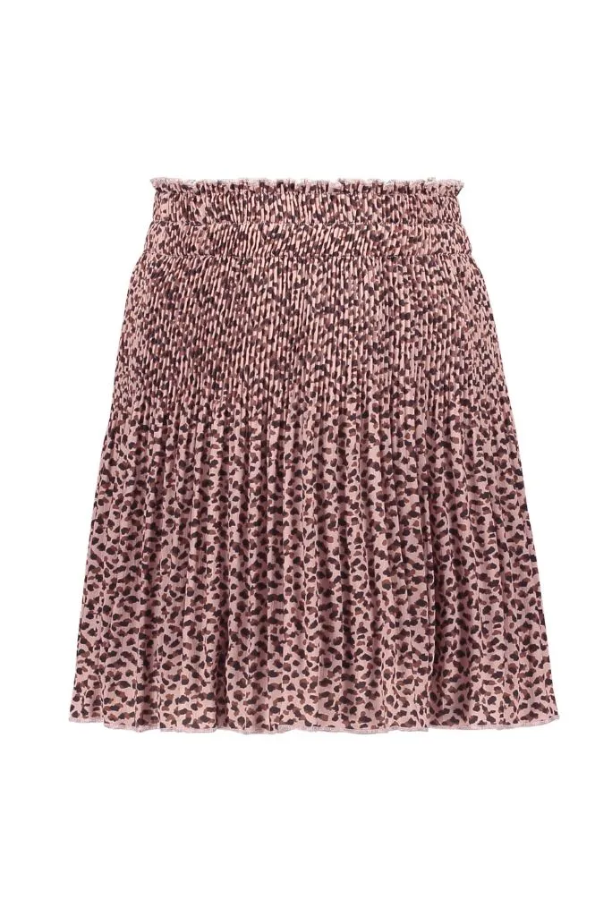 Old Pink Dot Print Pleated Skirt