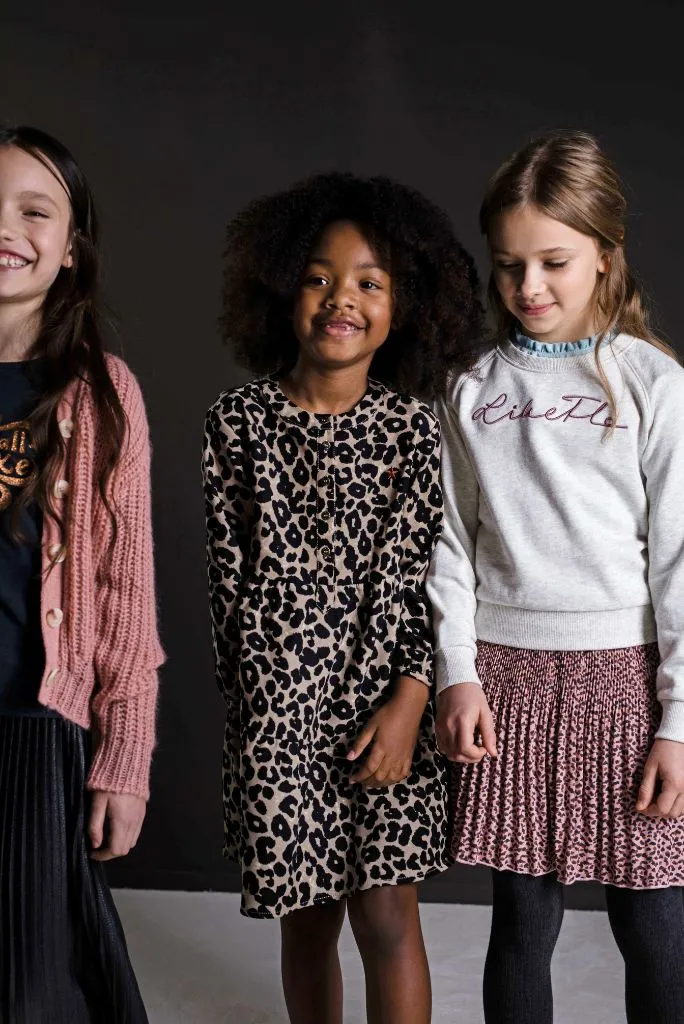 Old Pink Dot Print Pleated Skirt