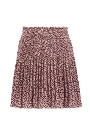Old Pink Dot Print Pleated Skirt