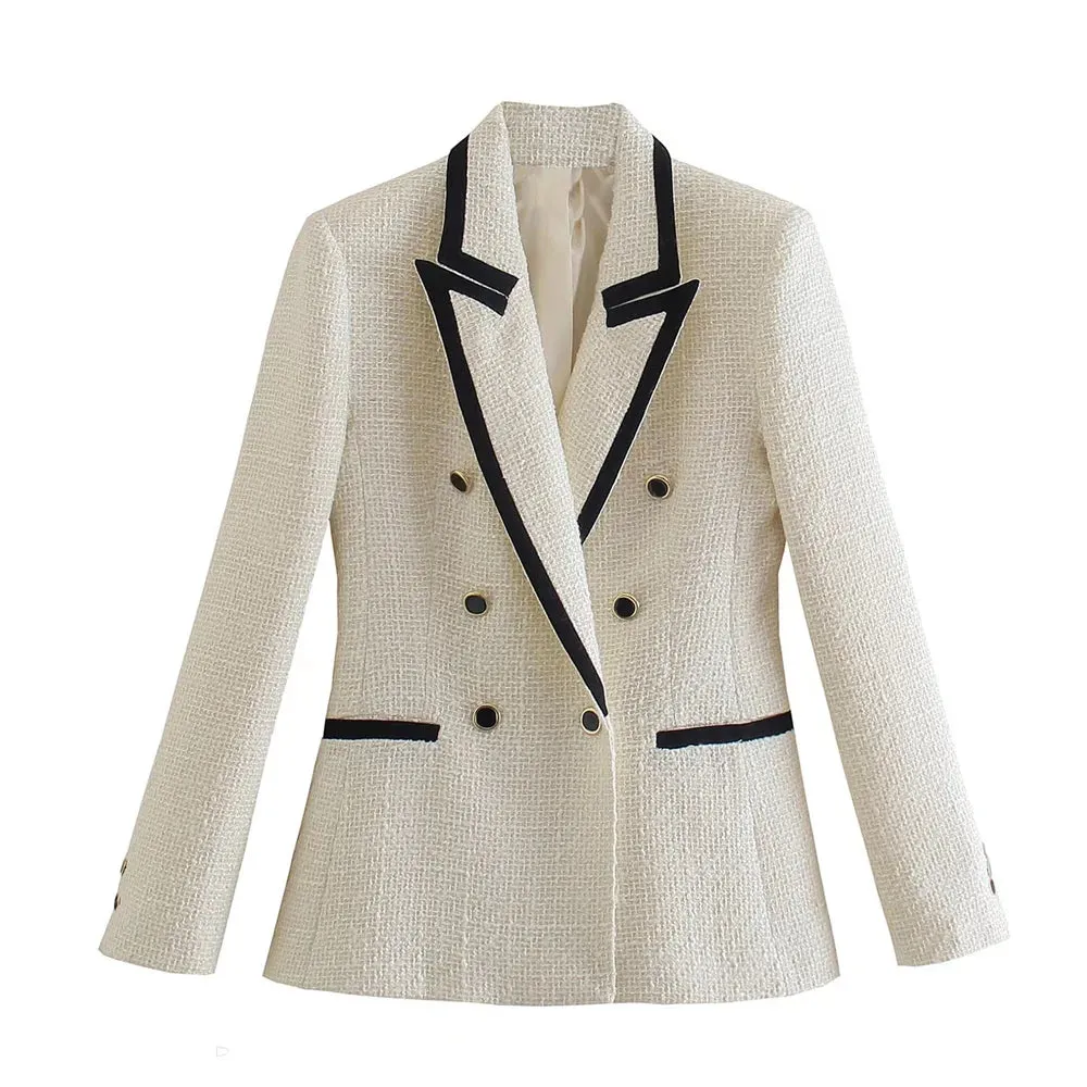 On-Trend Double Breasted Knitted Blazer