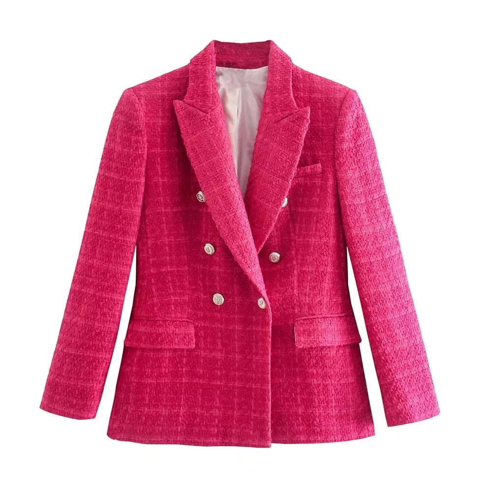 On-Trend Double Breasted Knitted Blazer