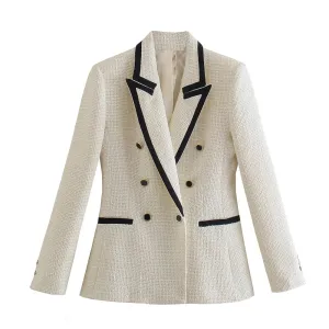 On-Trend Double Breasted Knitted Blazer