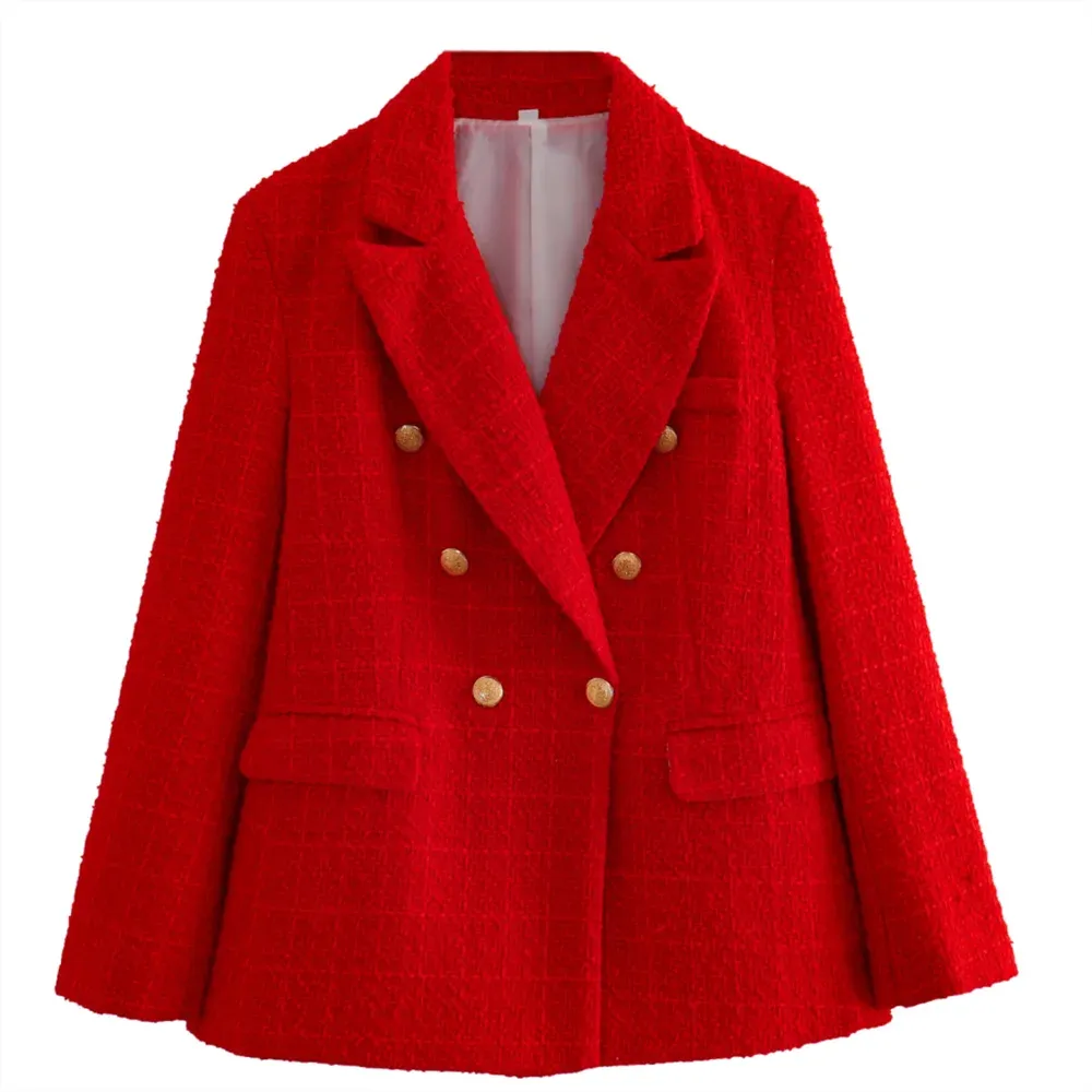 On-Trend Double Breasted Knitted Blazer