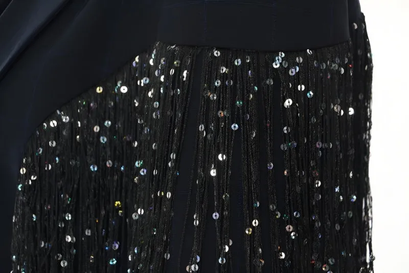 Only One Way Tassel Sequin Blazer