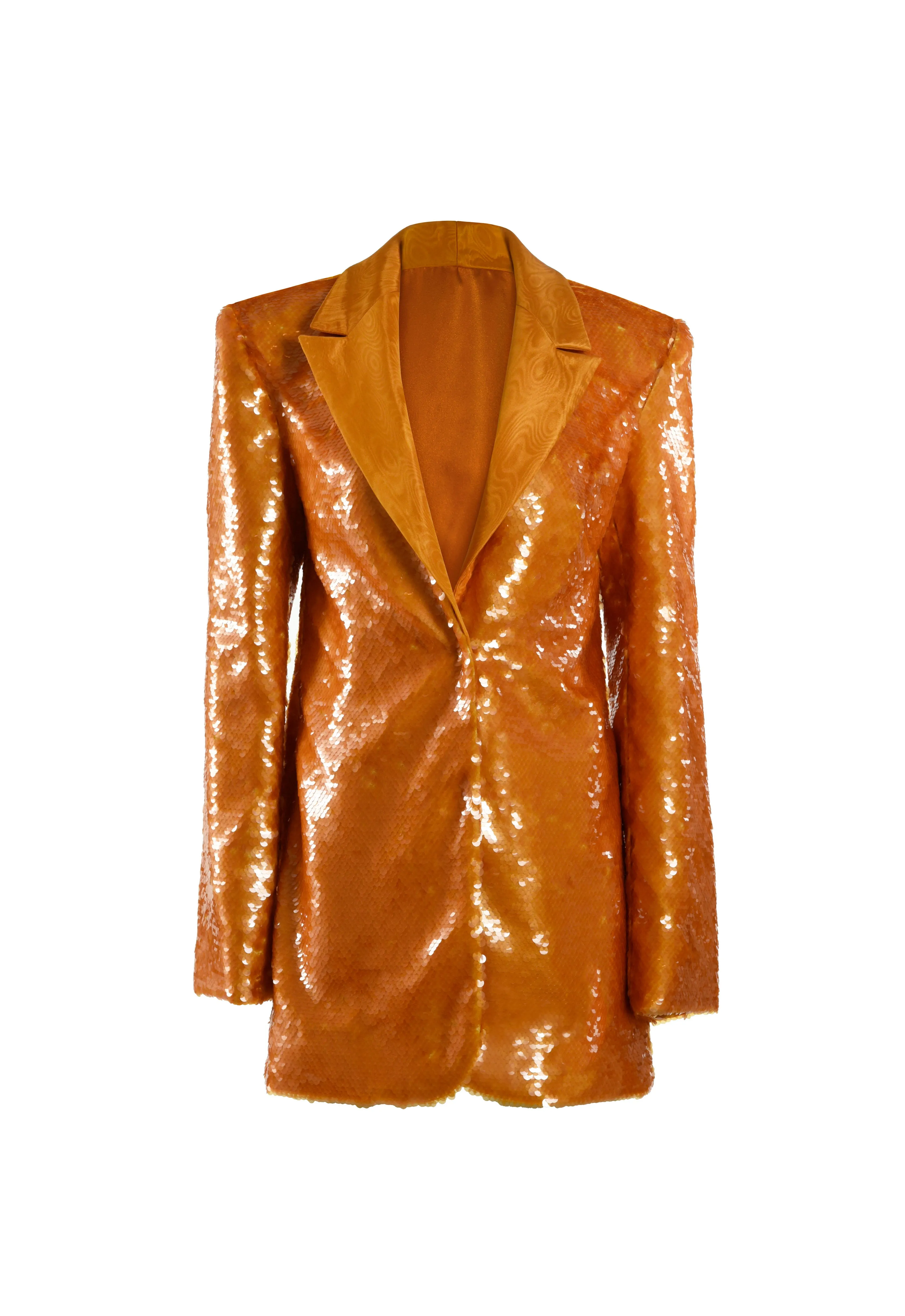 Orange sequined blazer