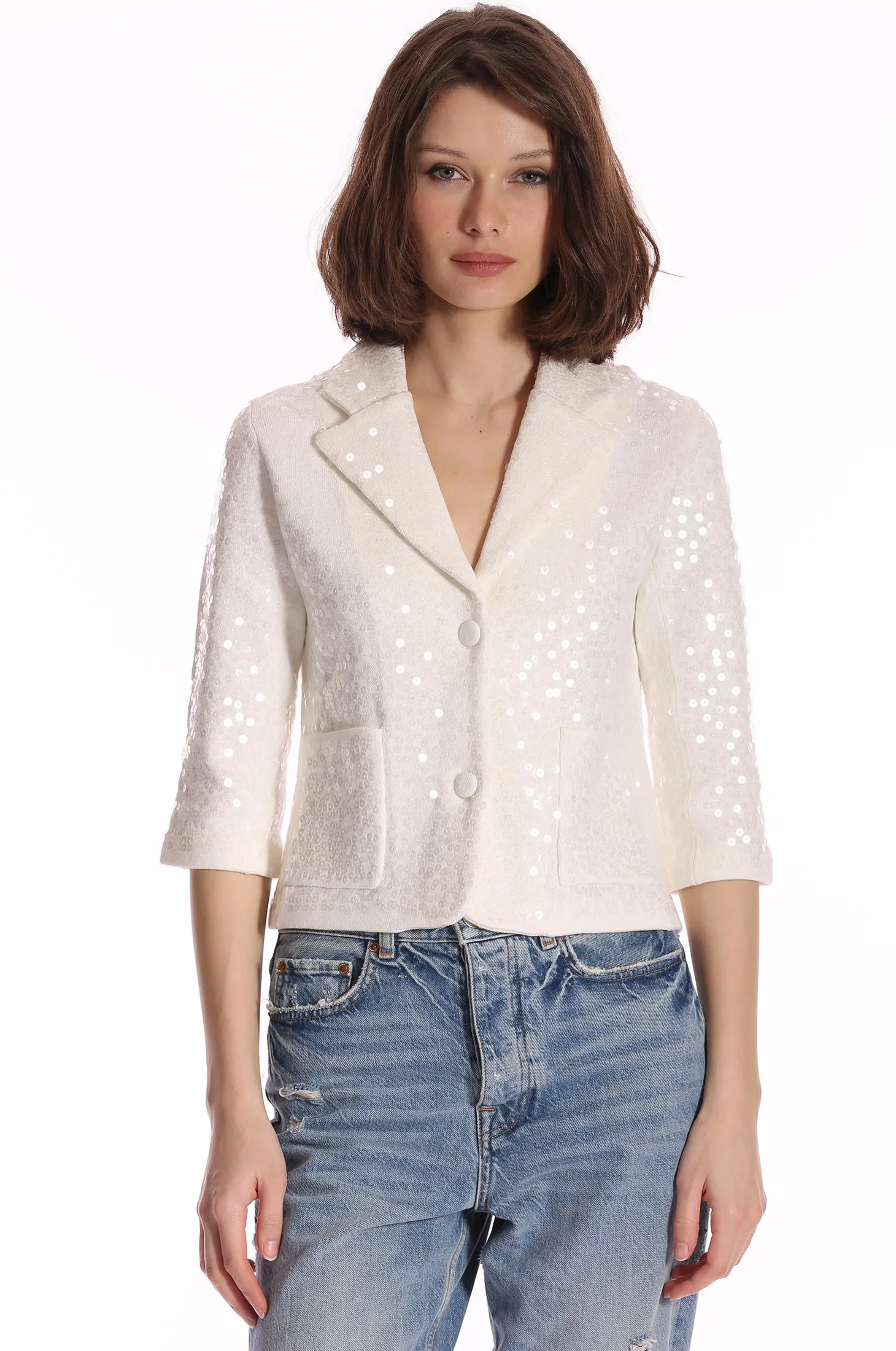 Paillette Sequin Shrunken Blazer