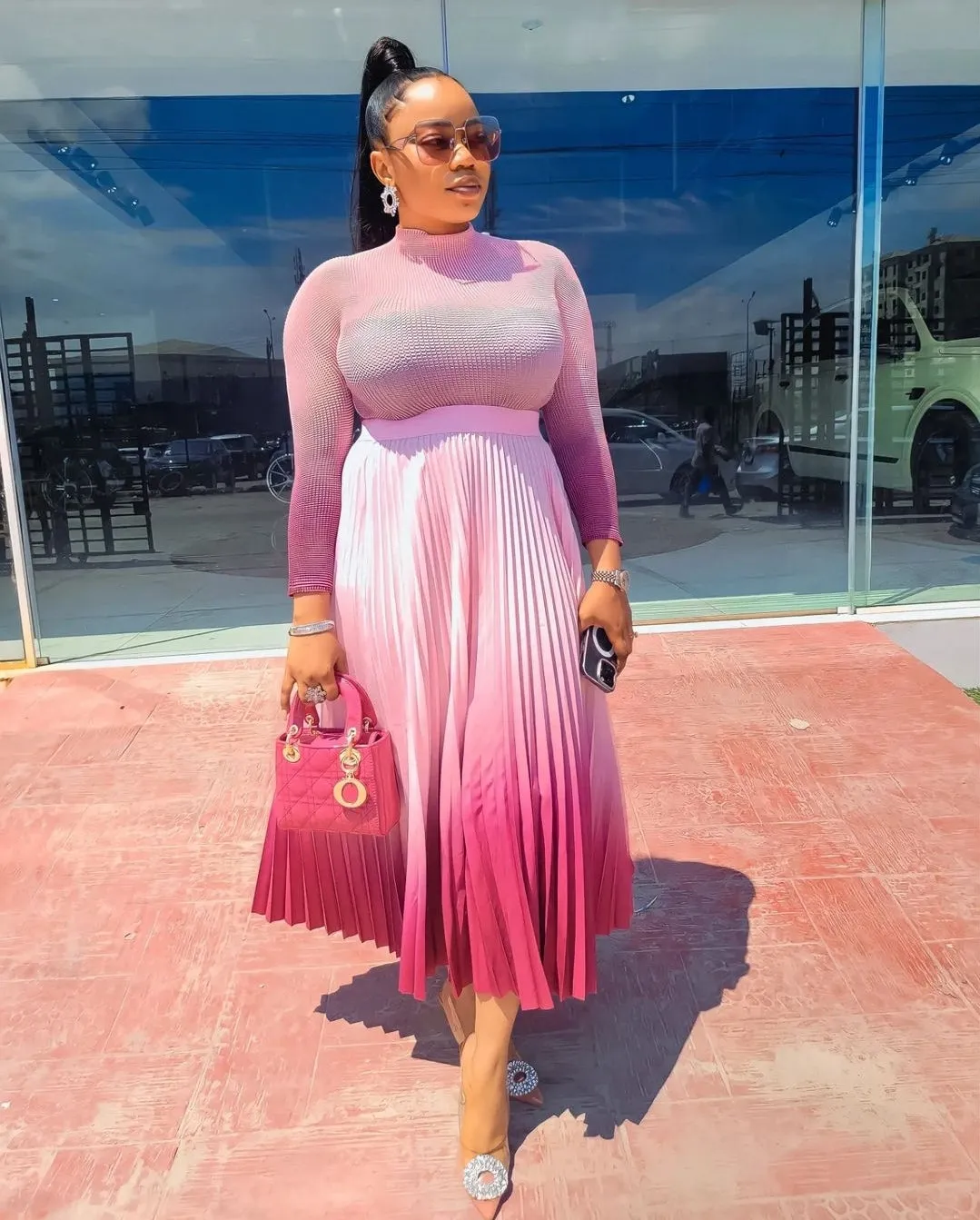 Paris Gradient Pleated Skirt Set
