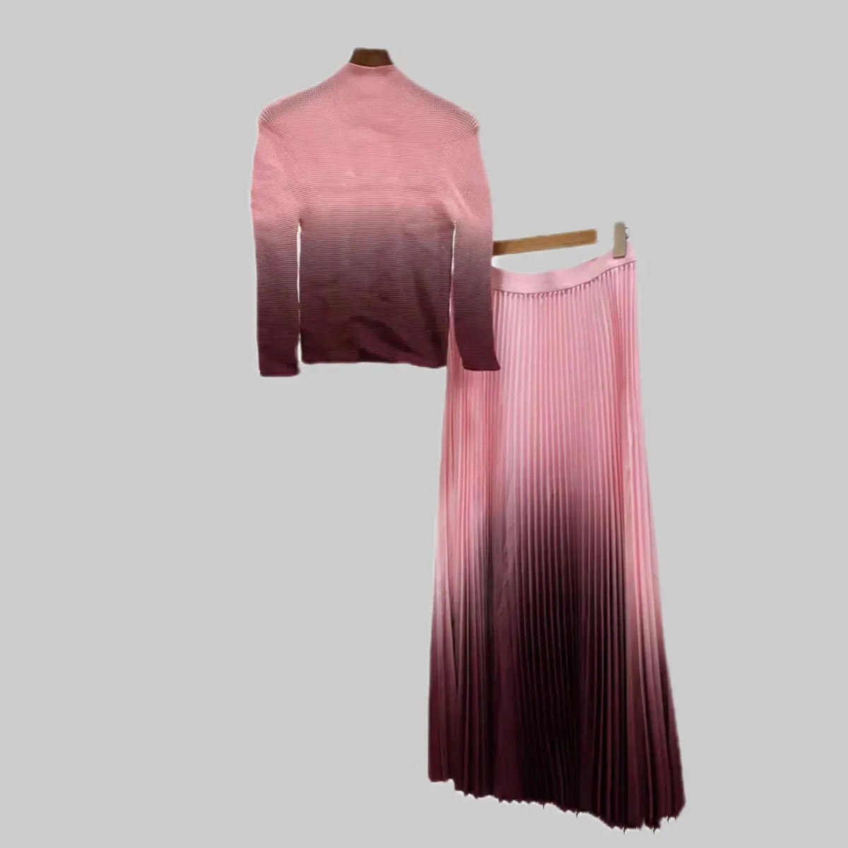 Paris Gradient Pleated Skirt Set