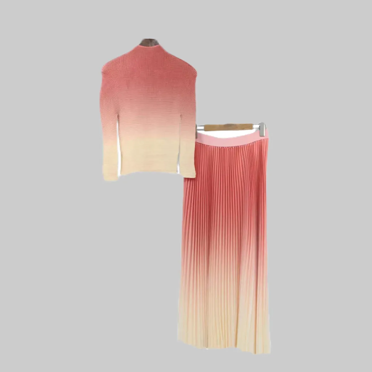Paris Gradient Pleated Skirt Set