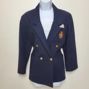 Pepper Tree Purple Blazer with Emblazoned Crest, Women's Size 10