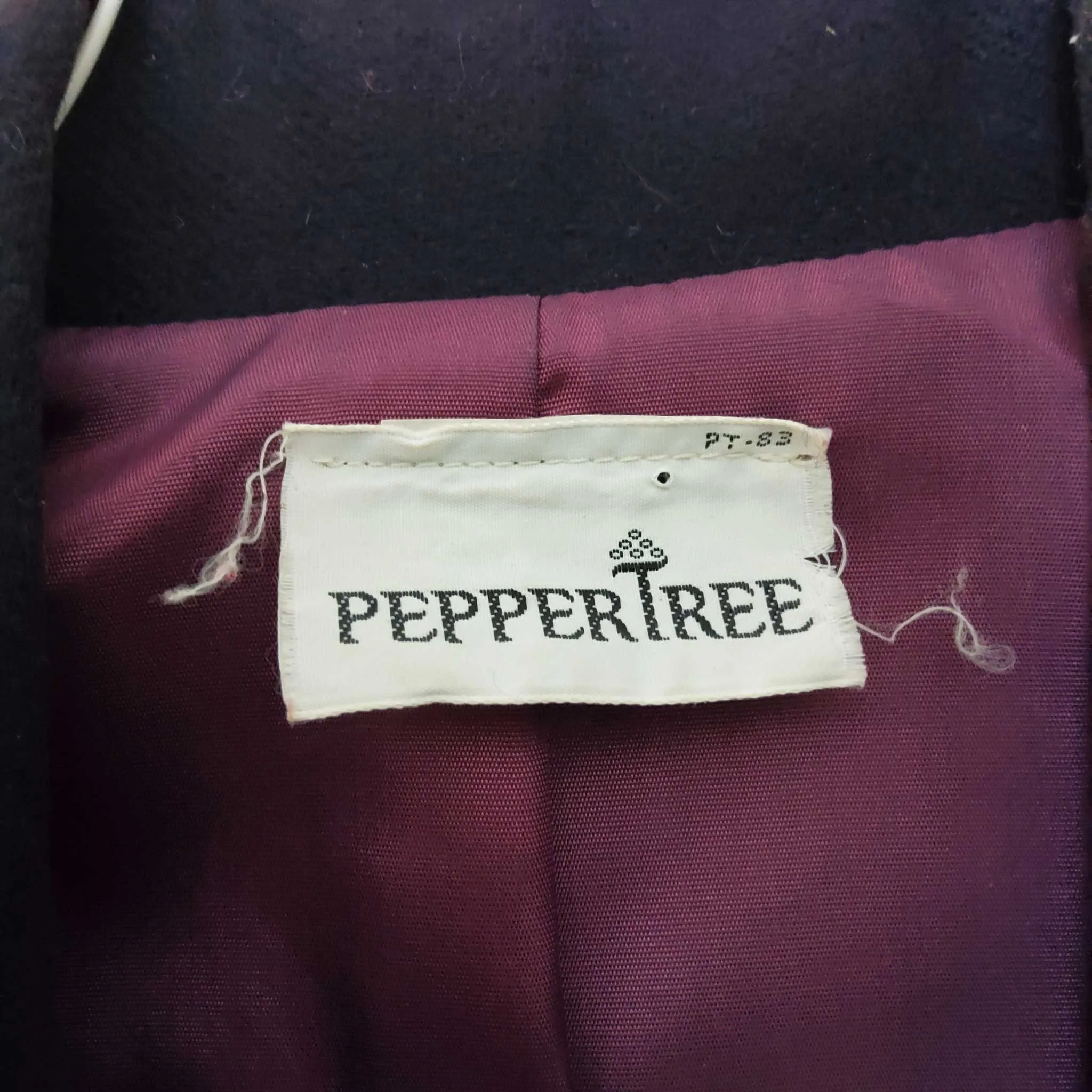 Pepper Tree Purple Blazer with Emblazoned Crest, Women's Size 10