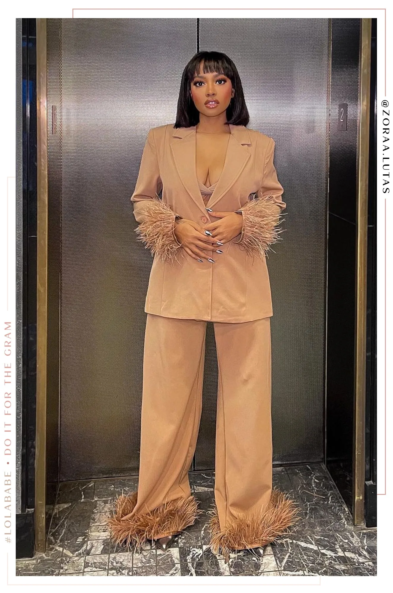 Perfect Match Two Piece Blazer and Pant Set - Nude