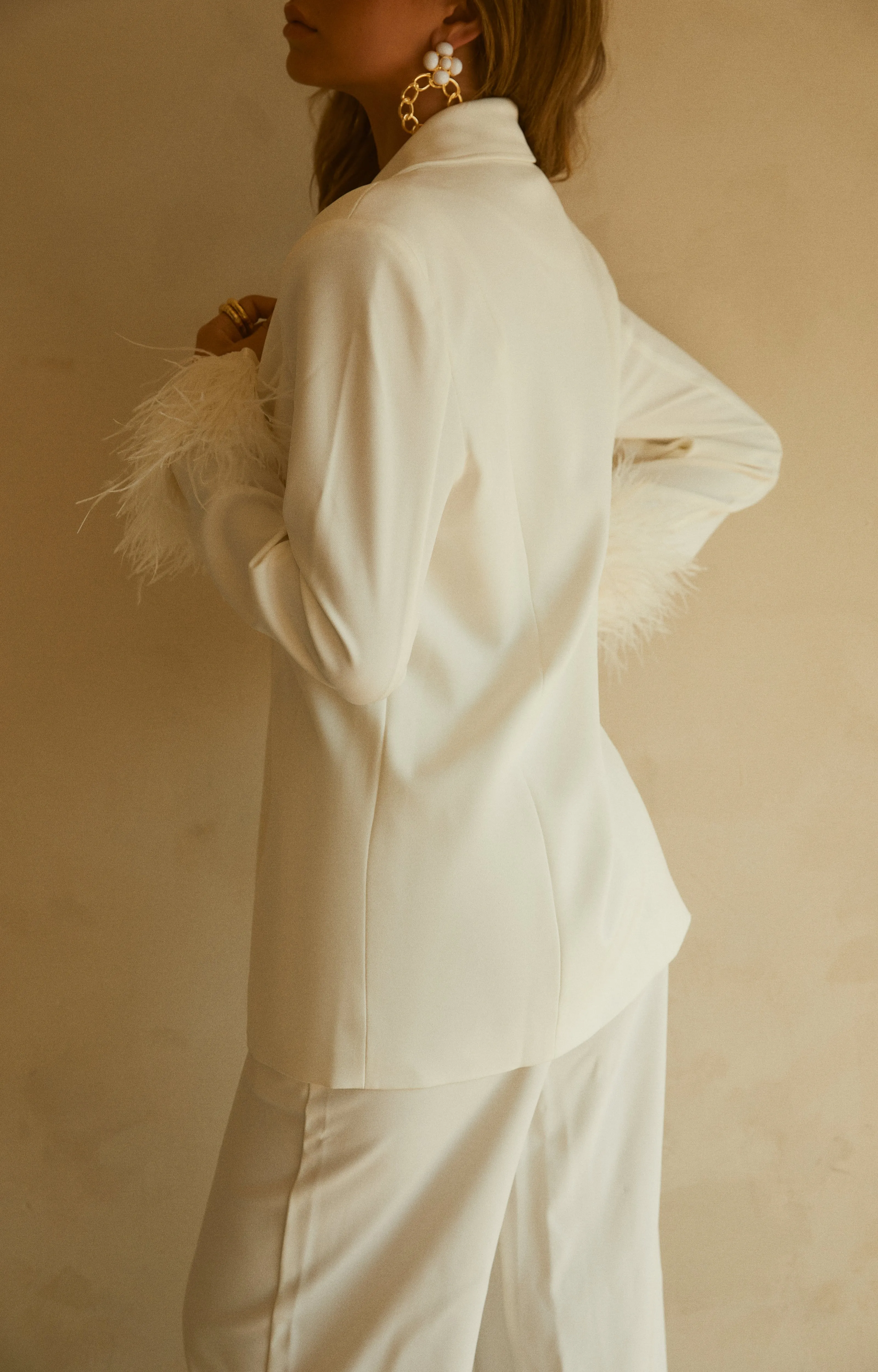 Perfect Match Two Piece Blazer and Pant Set - White