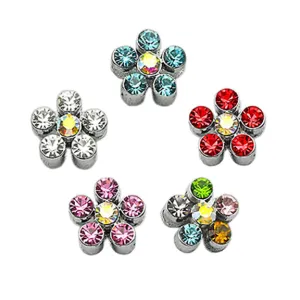 Pet Dog Collar Slides, Crystal Flowers