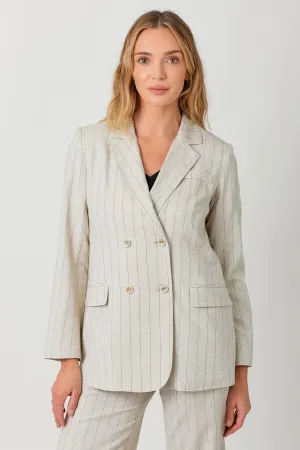 Pin Stripe Linen Blazer