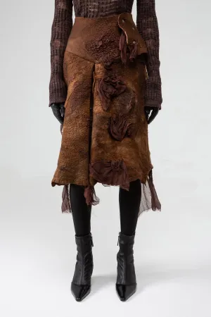 Pleated Felt Skirt