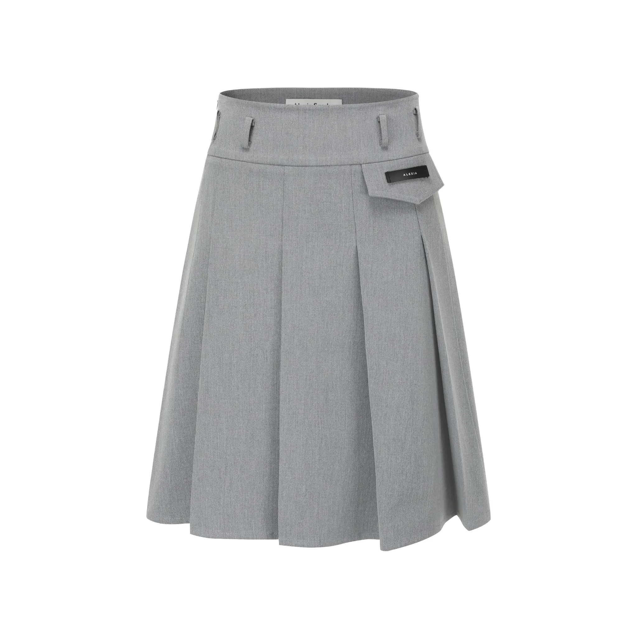 Pleated Medium Skirt in Grey