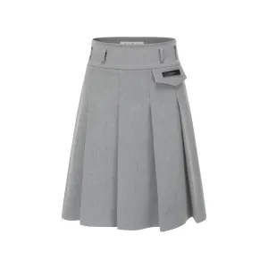 Pleated Medium Skirt in Grey