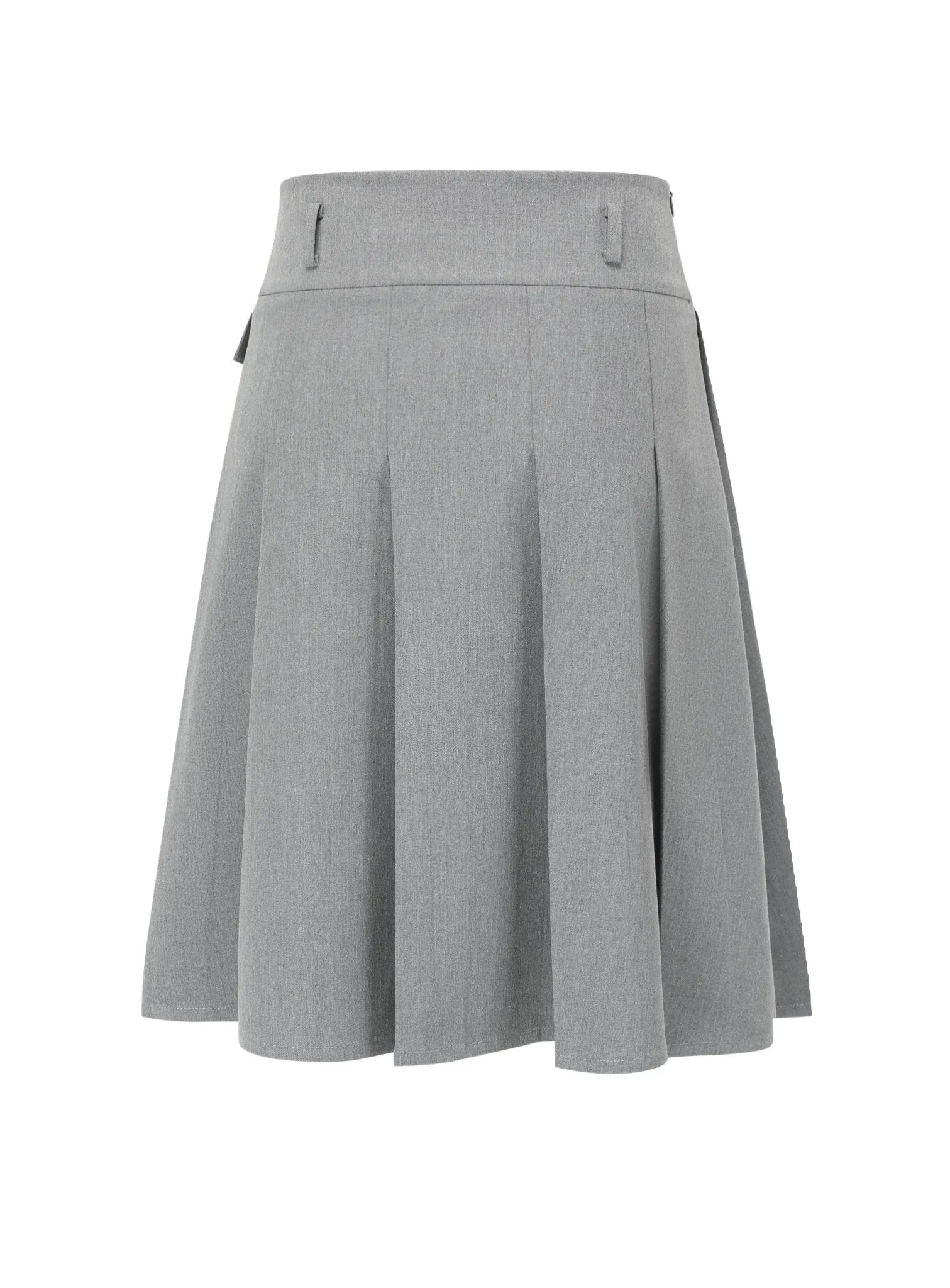 Pleated Medium Skirt in Grey