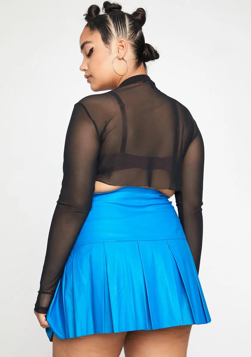 Plus Cobalt Cheap Thrills Pleated Skirt