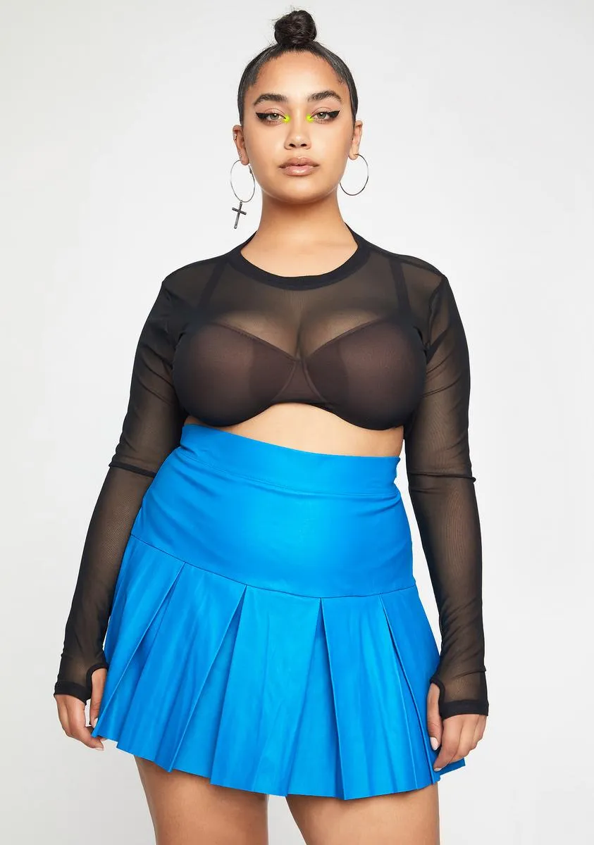 Plus Cobalt Cheap Thrills Pleated Skirt