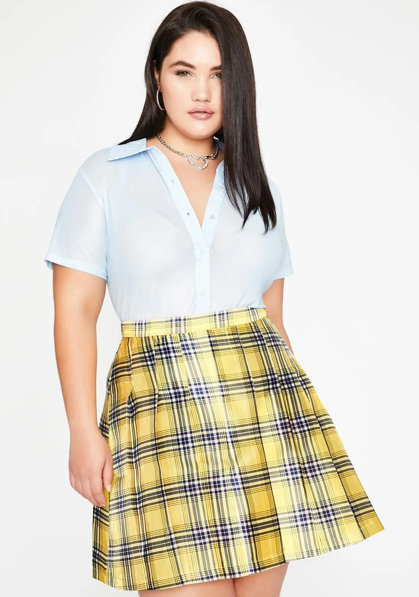 Plus Frenemies Forever Plaid Skirt