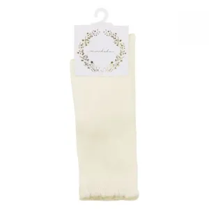 POINTELLE KNEE HIGH SOCKS - ALMOND