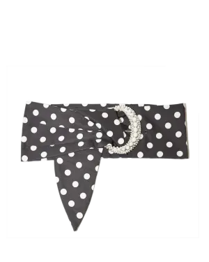 Polka Dot Belt with Pearl Crescent Buckle