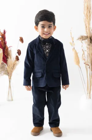 Pre-Order: Boy Santa's Little Star 3 Piece Blazer Set - Navy Blue