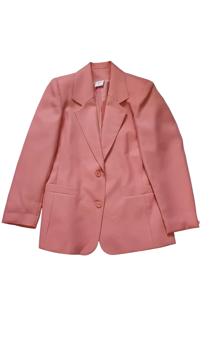 Preloved Blazer - Single Breasted - Bold Pink Oversized Blazer - UK16