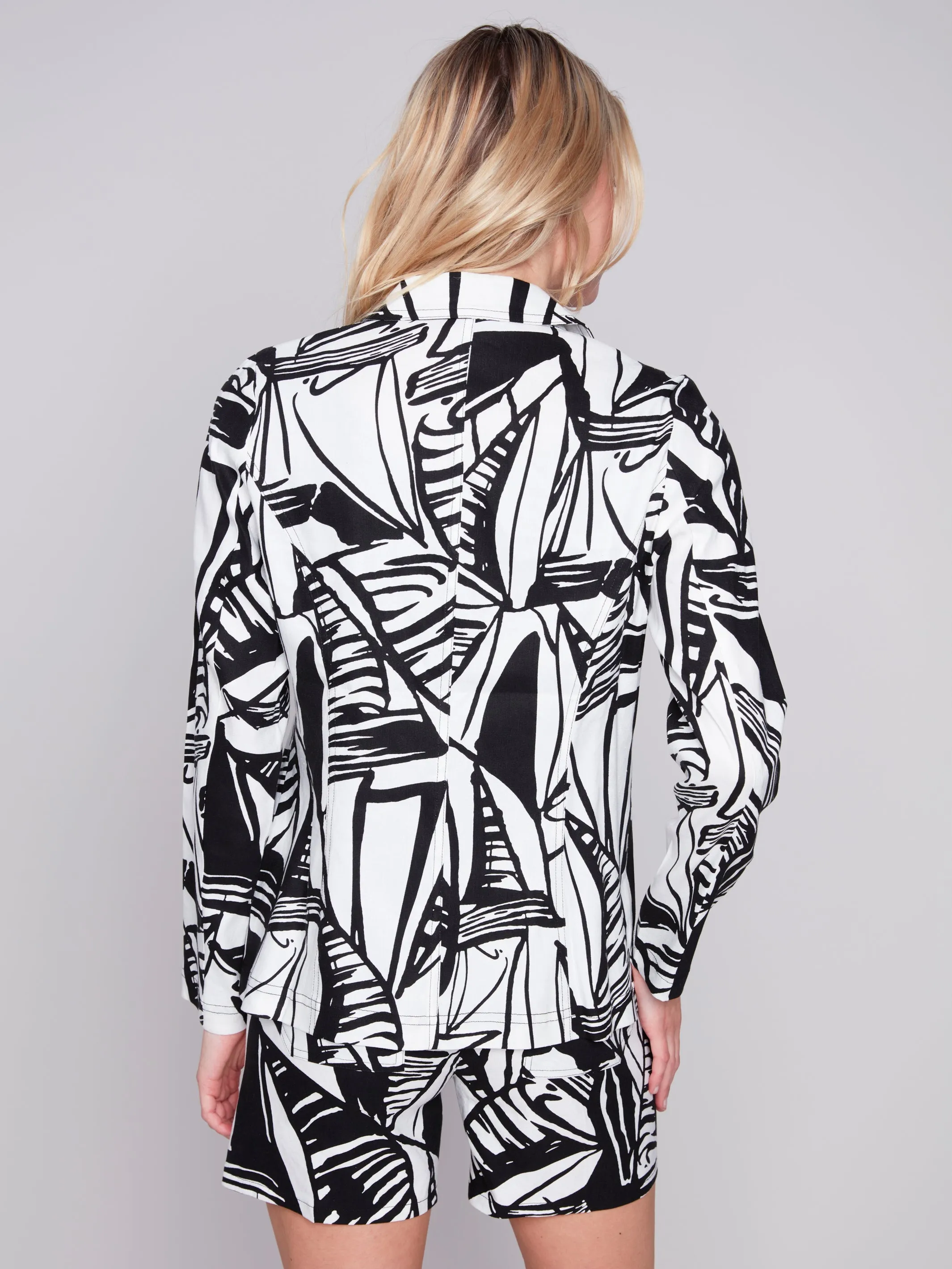 Printed Linen blazer