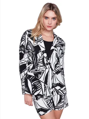 Printed Linen blazer