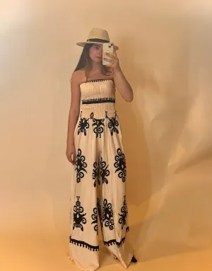 Printed tube jumpsuit