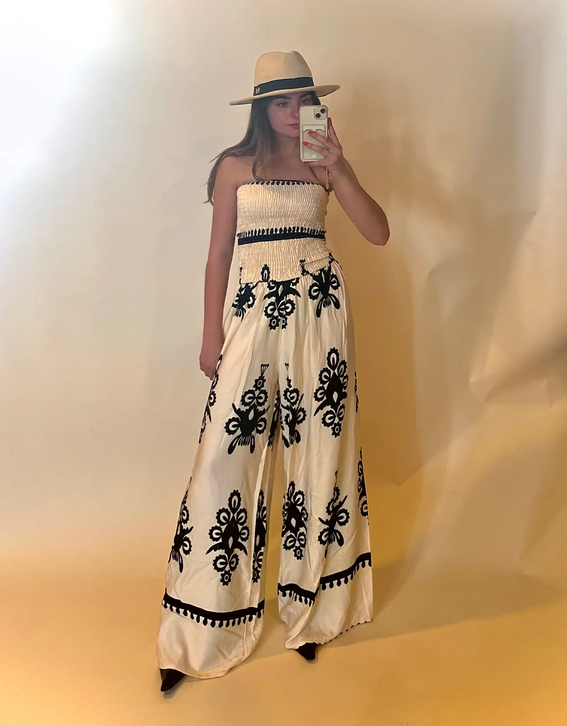 Printed tube jumpsuit
